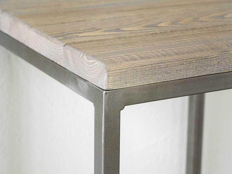 drewniany blat metalowy stelaż