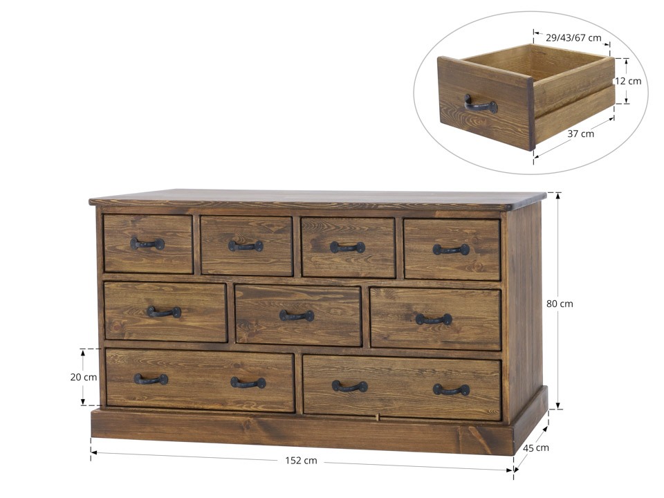 komoda drewniana sosnowa wymiary