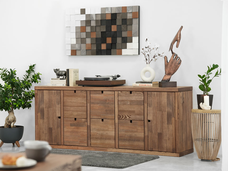 komoda drewniana sosnowa z szufladami