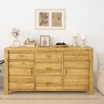 komoda drewniana świerkowa do sypialni rustykalna z szufladami
