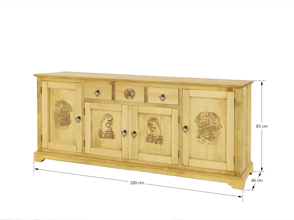 komoda-drewniana świerkowa góralska wymiary