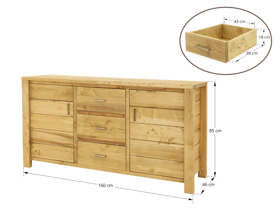 komoda drewniana wymiary