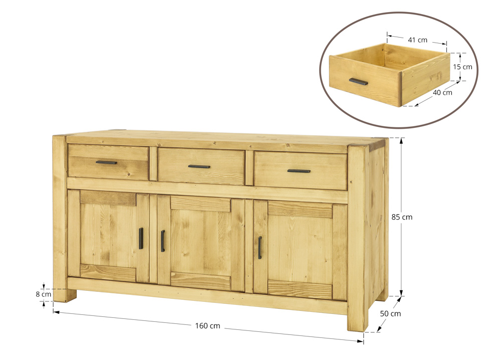 komoda drewniana wymiary