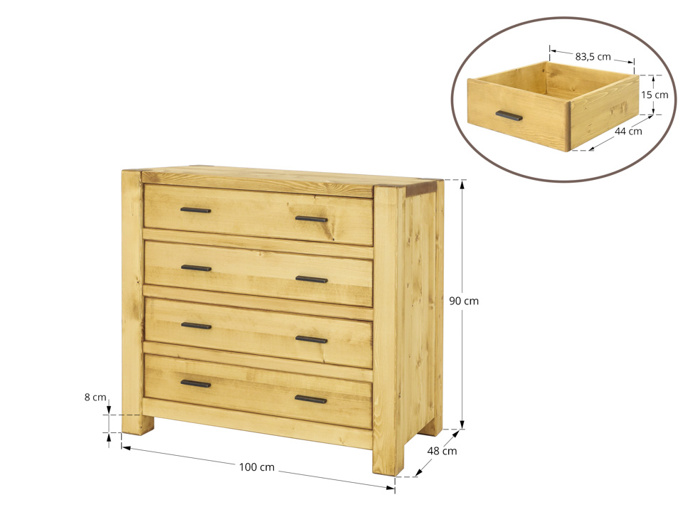 komoda drewniana wymiary