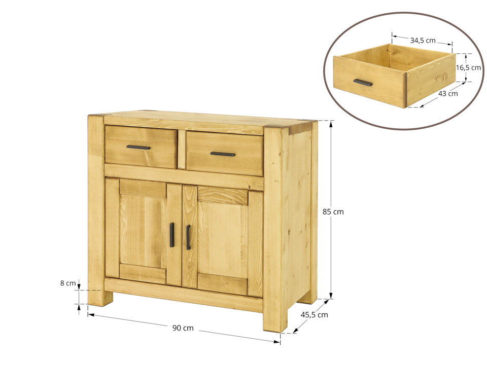 komoda drewniana wymiary