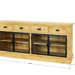 komoda drewniana z szyba loftowa