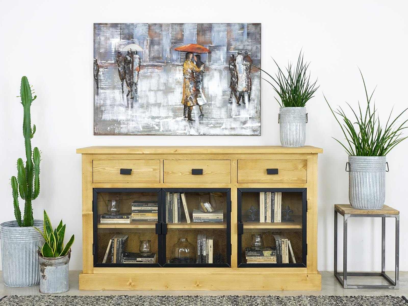 komoda z drewna industrialna