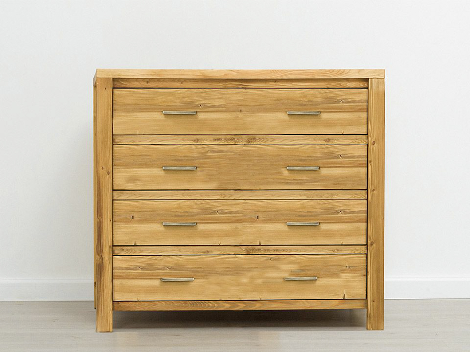 komoda z drewna świerkowego skandynawska z szufladami