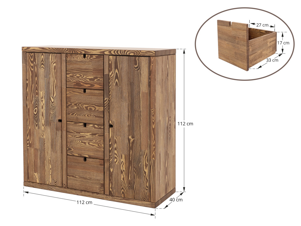 komoda  z szufladami wymiary