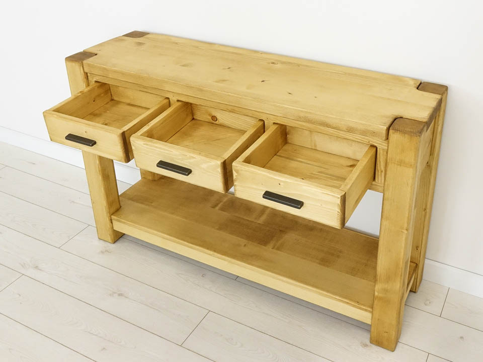 konsola z szufladami drewniana