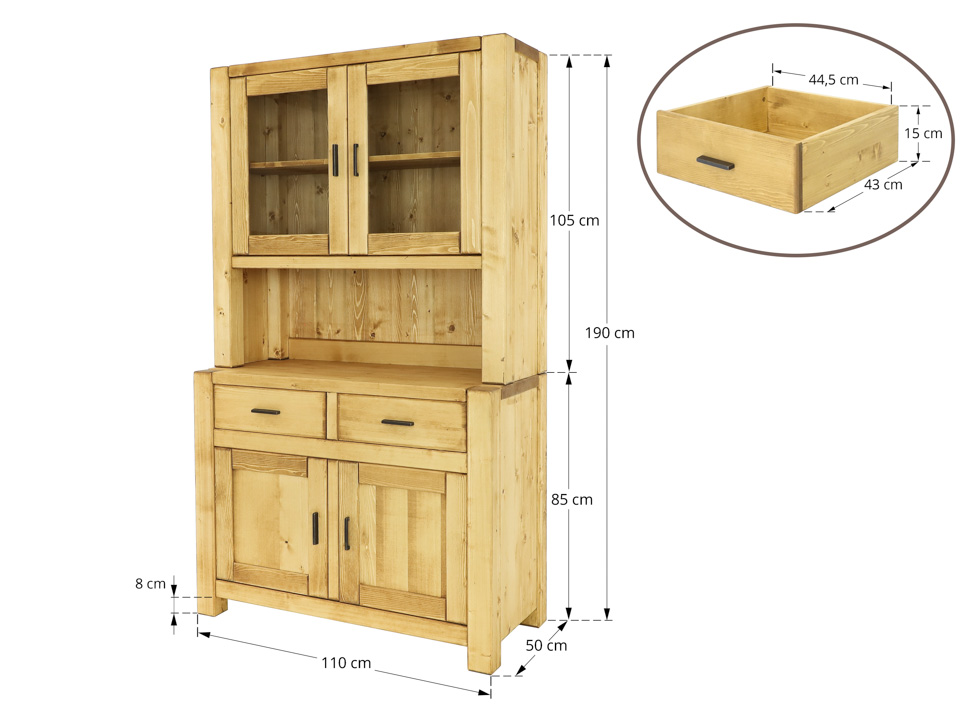 kredens drewniany wymiary