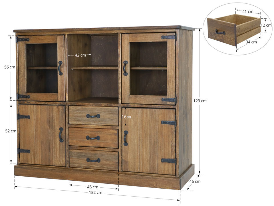kredens rustykalny wymiary
