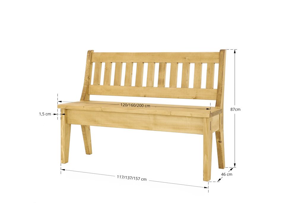 ławka drewniana wymiary