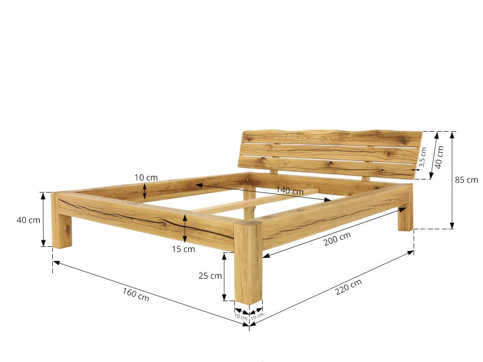 łóżko drewniane belkowe 140x200