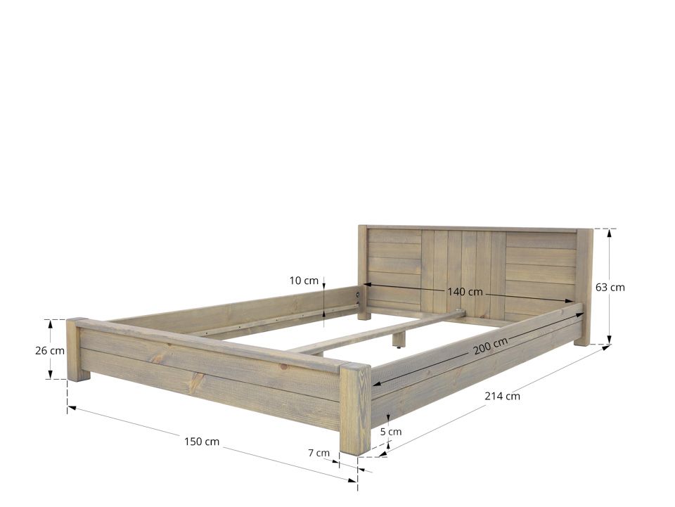 łóżko drewniane sosnowe 140x200