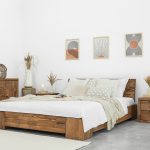 łóżko drewniane sosnowe klasyczne niskie do sypialni 140x200