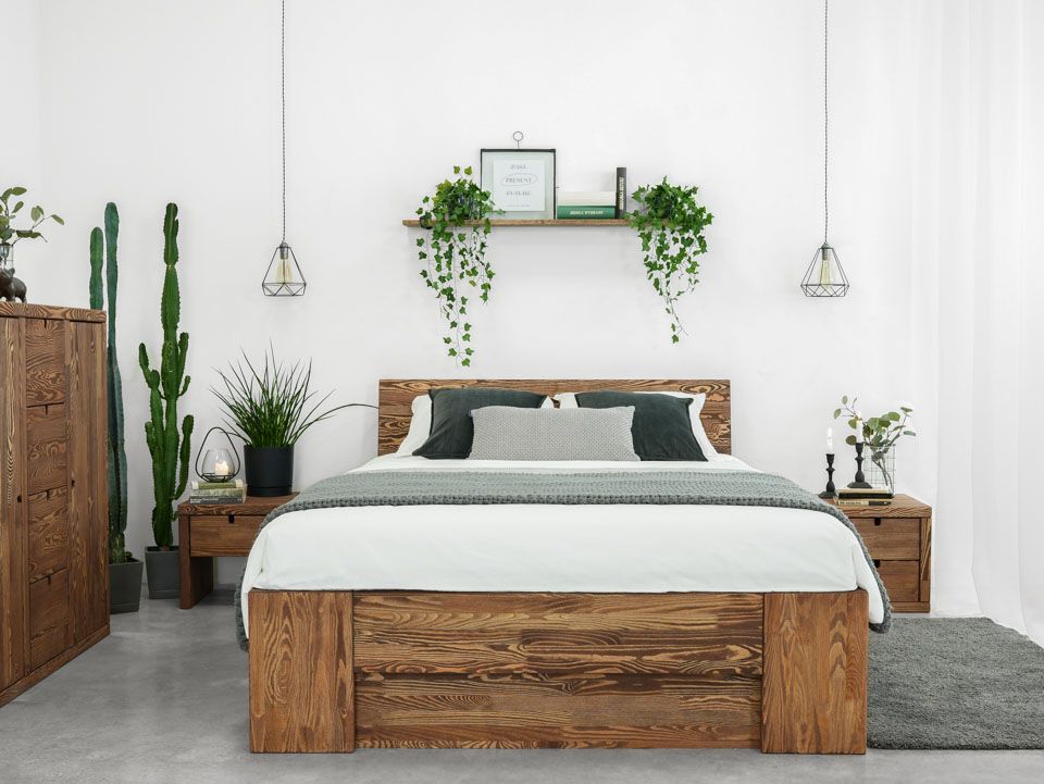 łóżko drewniane sosnowe wysokie