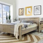 łóżko drewniane w stylu boho