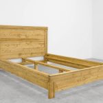 łóżko drewniane z zagłówkiem 90x210 rustykalne