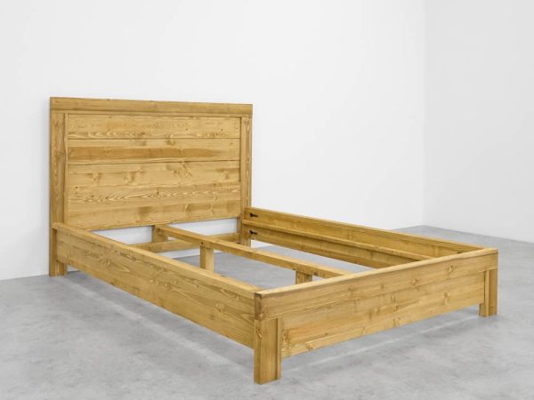 łóżko drewniane z zagłówkiem 90x210 rustykalne