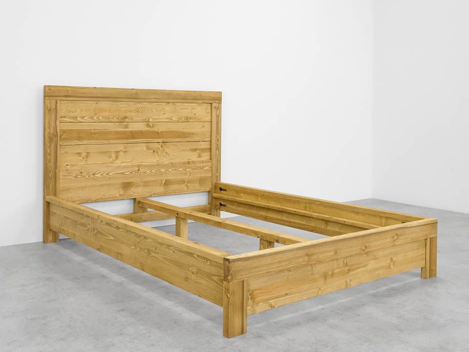 łóżko drewniane z zagłówkiem 90x210 rustykalne