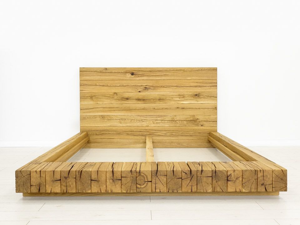 łóżko z drewna dębowego nowoczesne