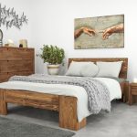 łóżko z drewna sosnowego klasyczne wysokie 160x200