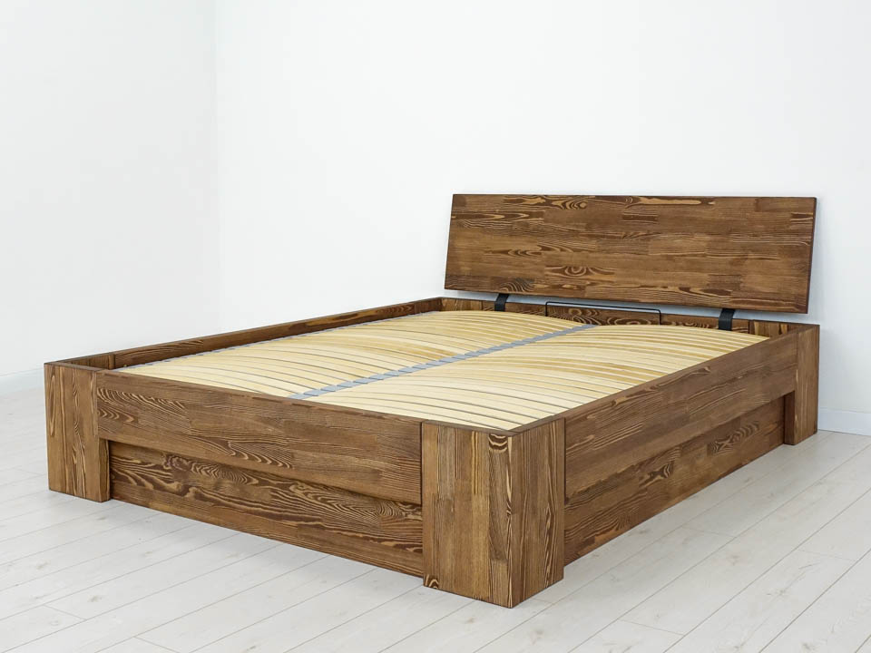 łóżko z drewna sosnowego z pojemnikiem