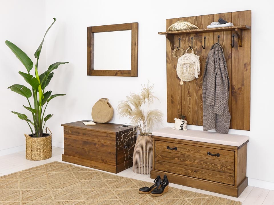 lustro drewniane do salonu