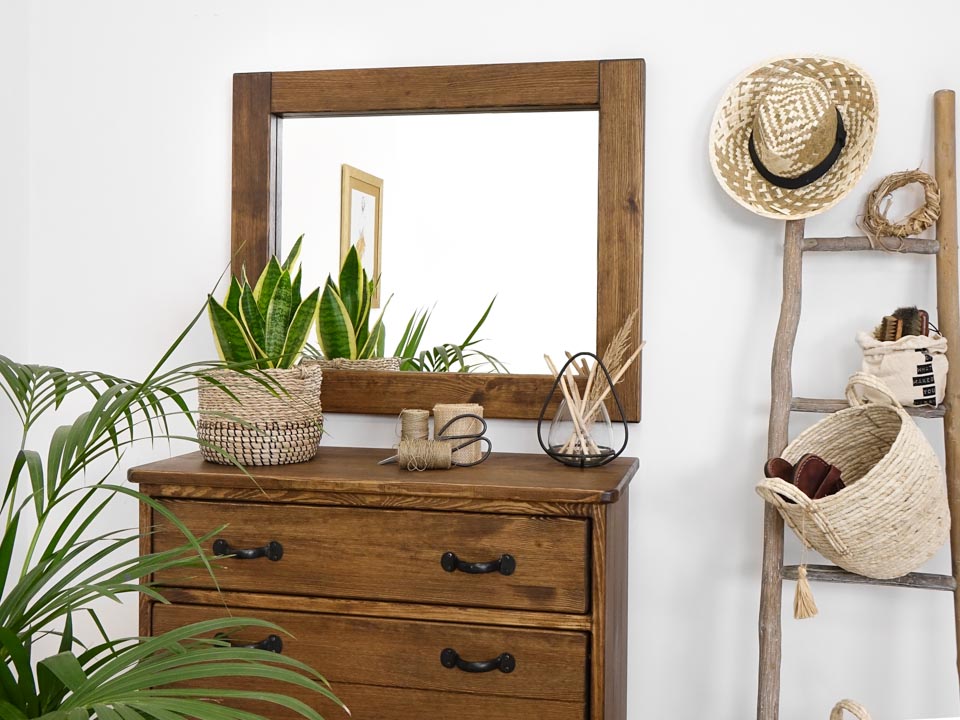 lustro drewniane do salonu