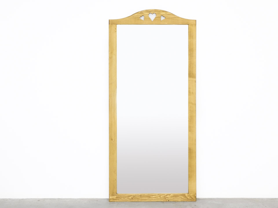 lustro w drewnianej ramie stojące