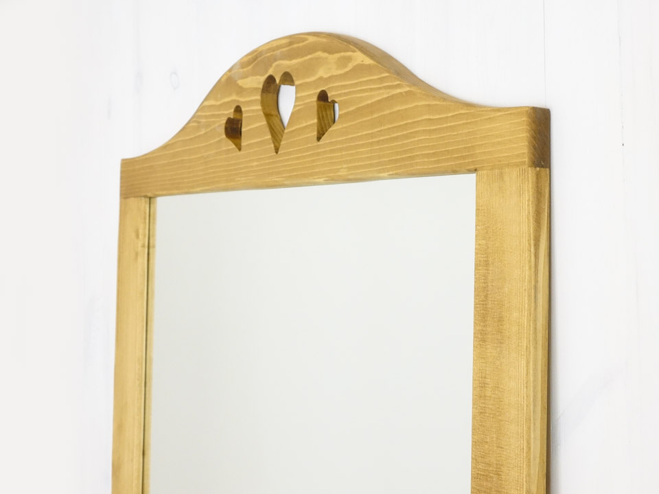 lustro w ramie z drewna ozdobne