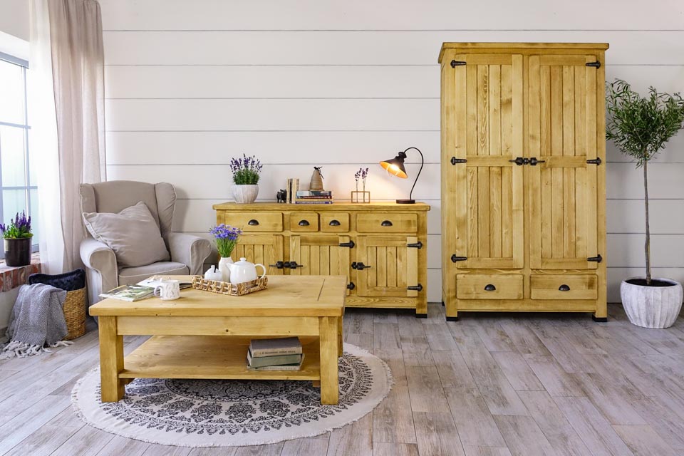 meble drewniane do salonu rustykalne