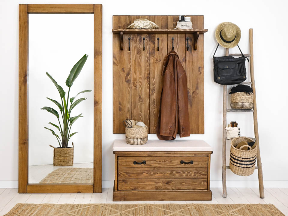 panel wieszakowy z drewna