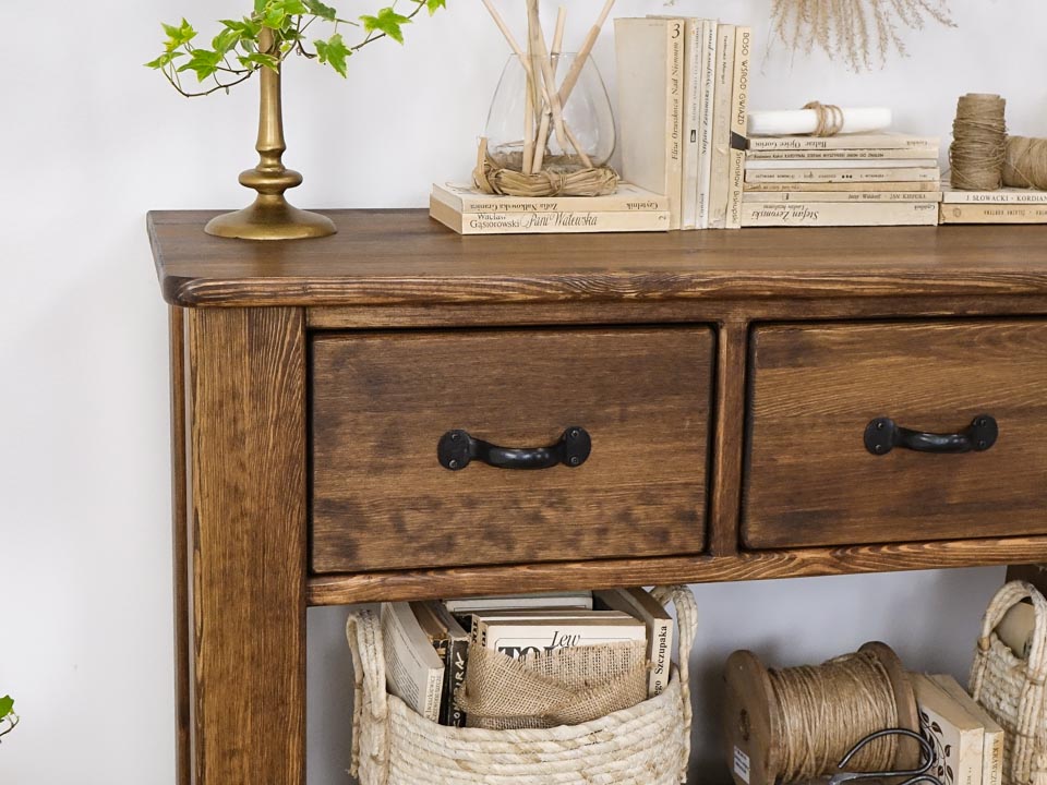 rustykalna drewniana konsola