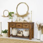 rustykalna konsola drewniana do salonu