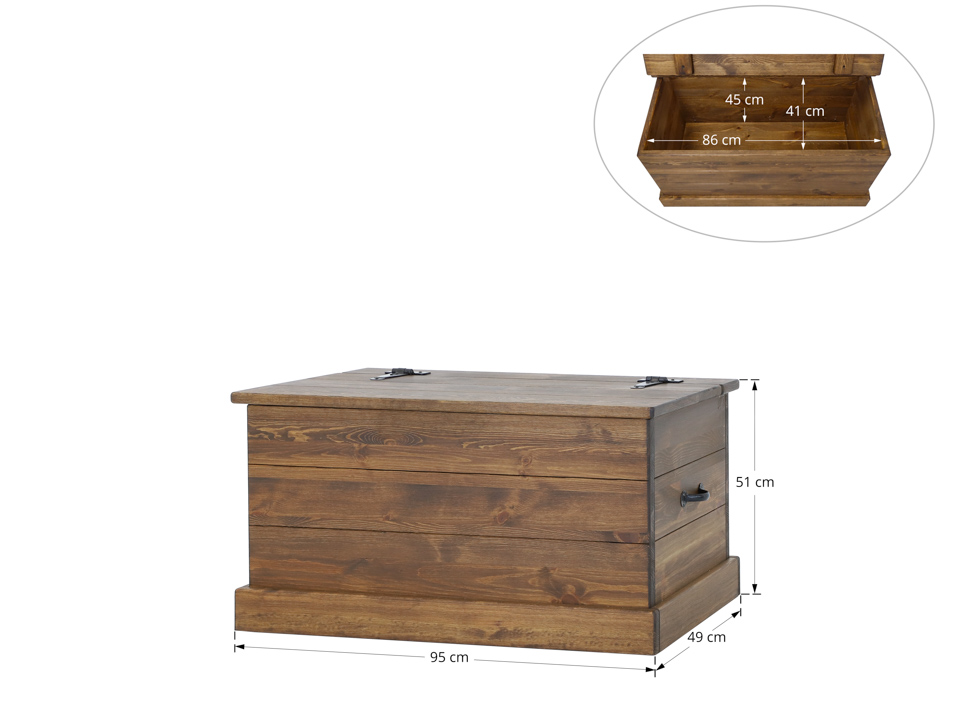 skrzynia drewniana sosnowa wymiary