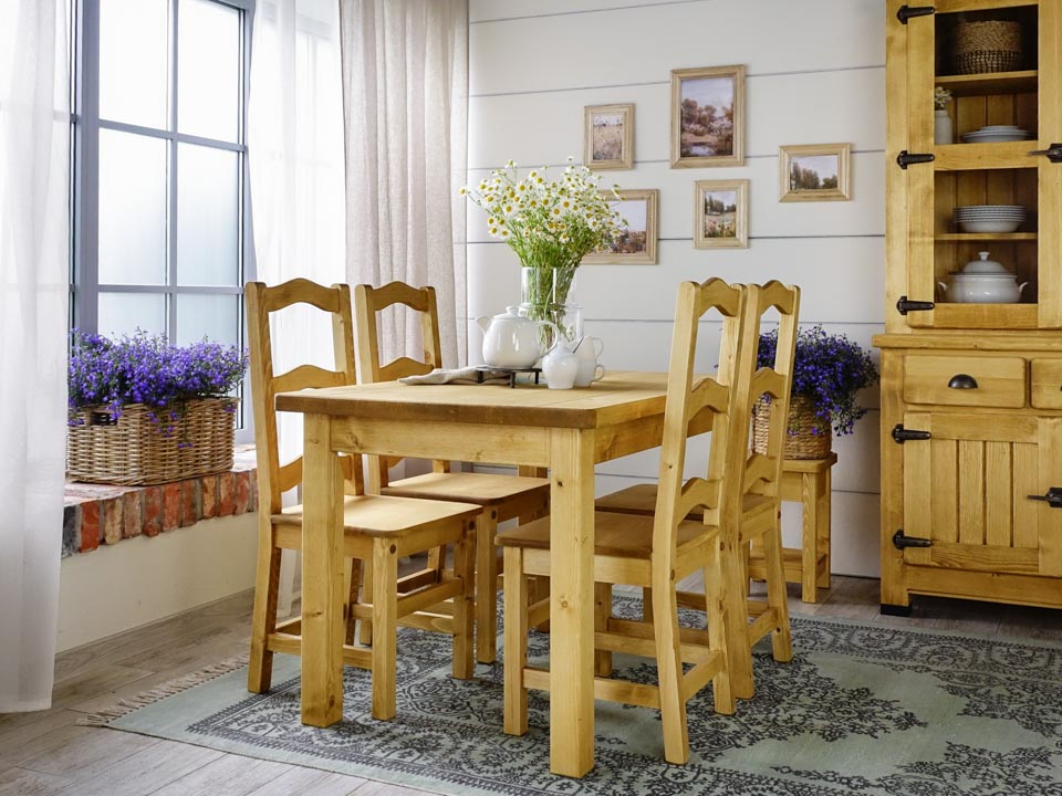 st  drewniany rustykalny 160x80