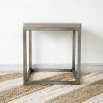 stolik nocny drewniany blat metalowy stelaż