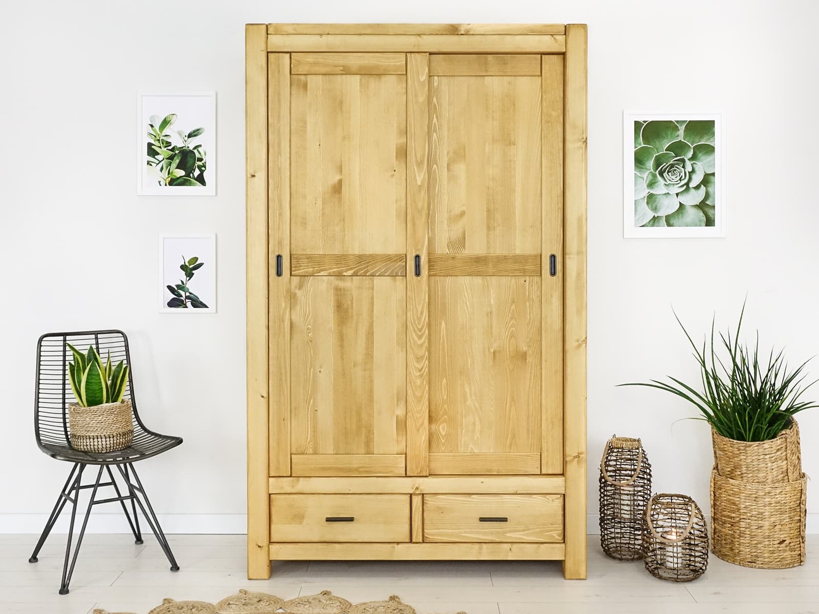 szafa drewniana dwudrzwiowa nowoczesna do sypialni