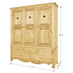 szafa drewniana trzydrzwiowa rustykalna