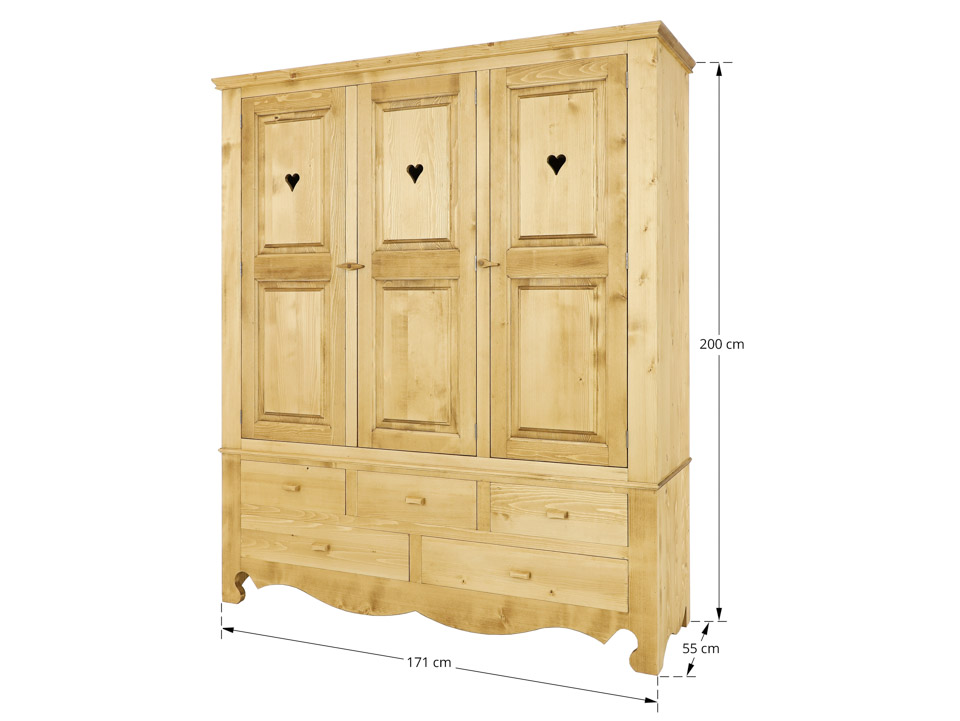 szafa drewniana trzydrzwiowa rustykalna