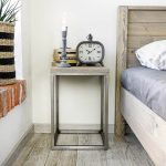 szafka nocna drewniany blat metalowy stelaż