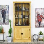 witryna drewniana do salonu industrialna