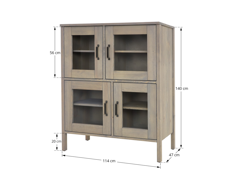 witryna drewniana niska boho