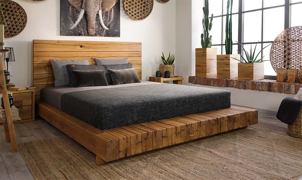 łóżko z litego drewna